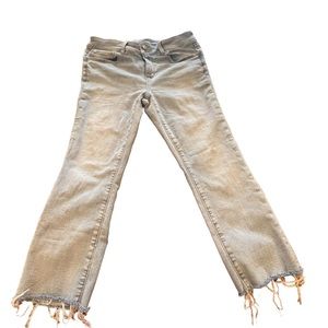 American Eagle Outfitters Womens Jeans Size 14 Blue Artist Crop Stretch Faded